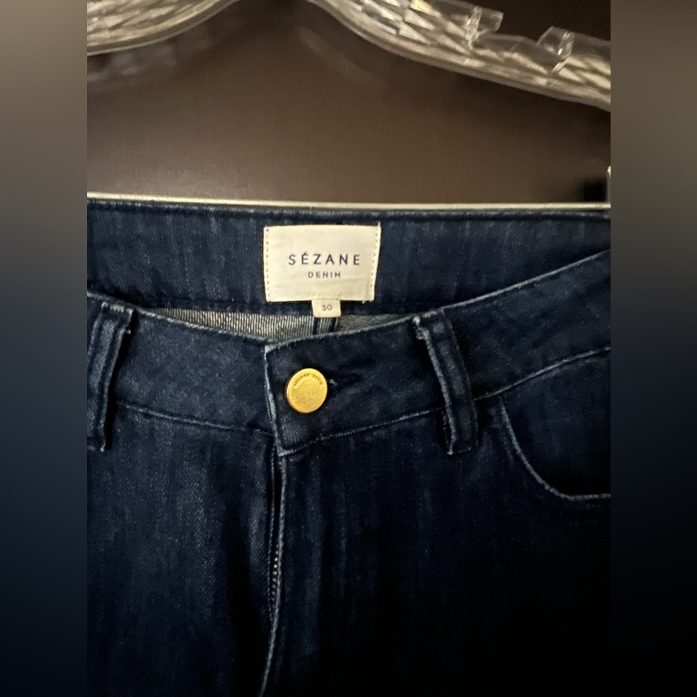Sezane Bootcut Dark Denim Denim Trouser